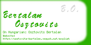 bertalan osztovits business card